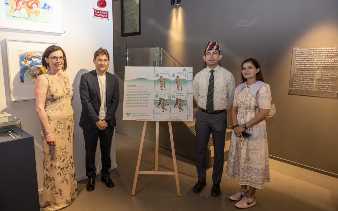 Poste San Marino incontra il segretario militare della Presidente dell’India in visita presso il Museo del Francobollo e della Moneta di San Marino