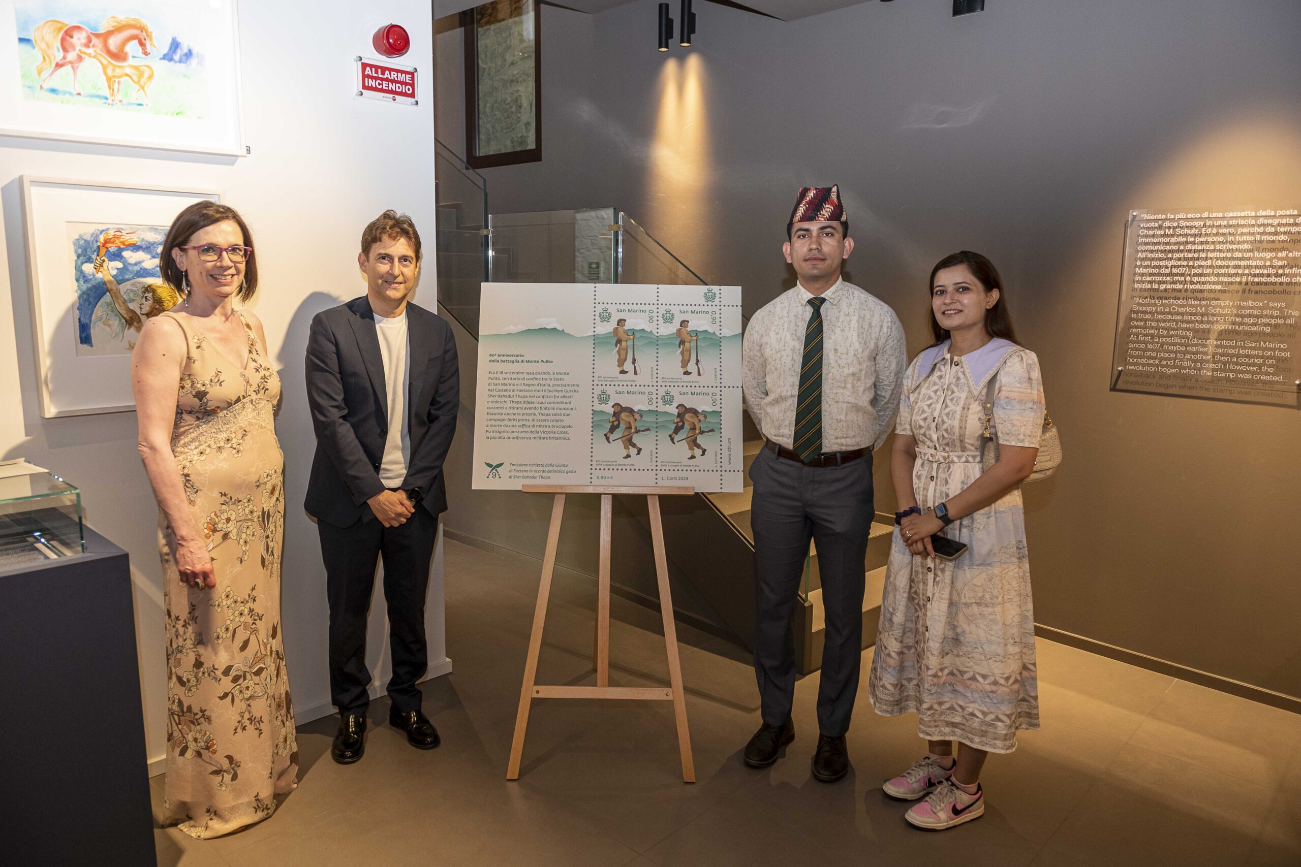 Poste San Marino incontra il segretario militare della Presidente dell’India  in visita presso il Museo del Francobollo e della Moneta di San Marino