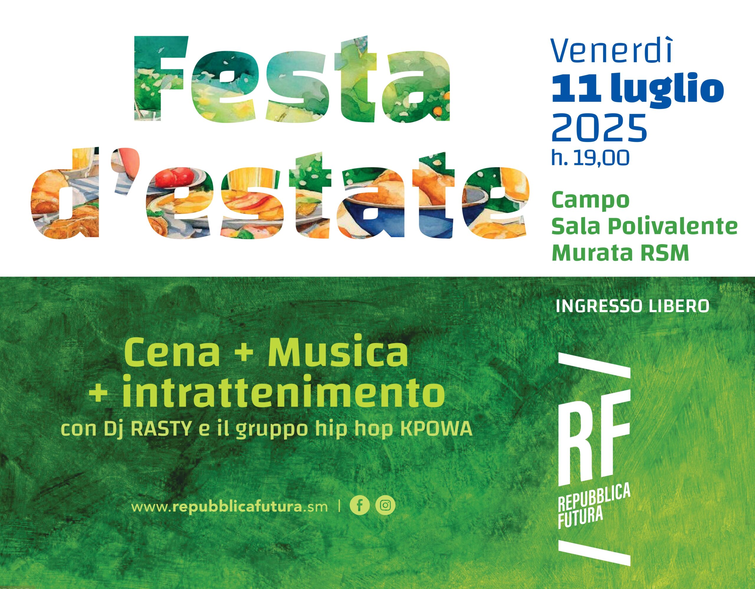 Repubblica Futura: venerdì sera a Murata la Festa d’estate con musica e ballo