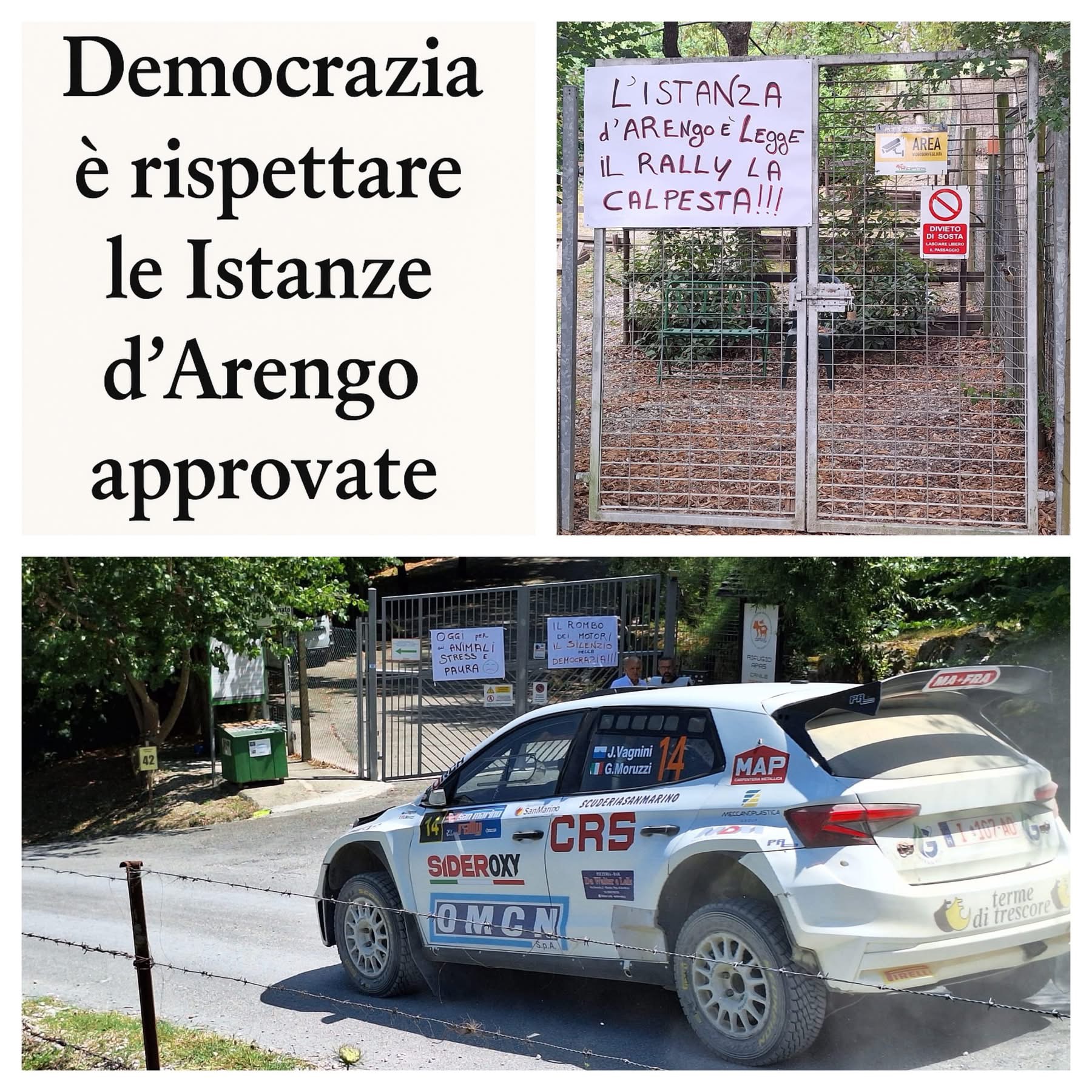 La denuncia: “Nonostante l’Istanza d’Arengo le auto da Rally terrorizzano gli animali”
