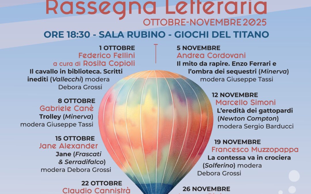 Ritorna la Rassegna Letteraria “Mementi – Mercoledì d’Autore” di Ottobre-Novembre 2025