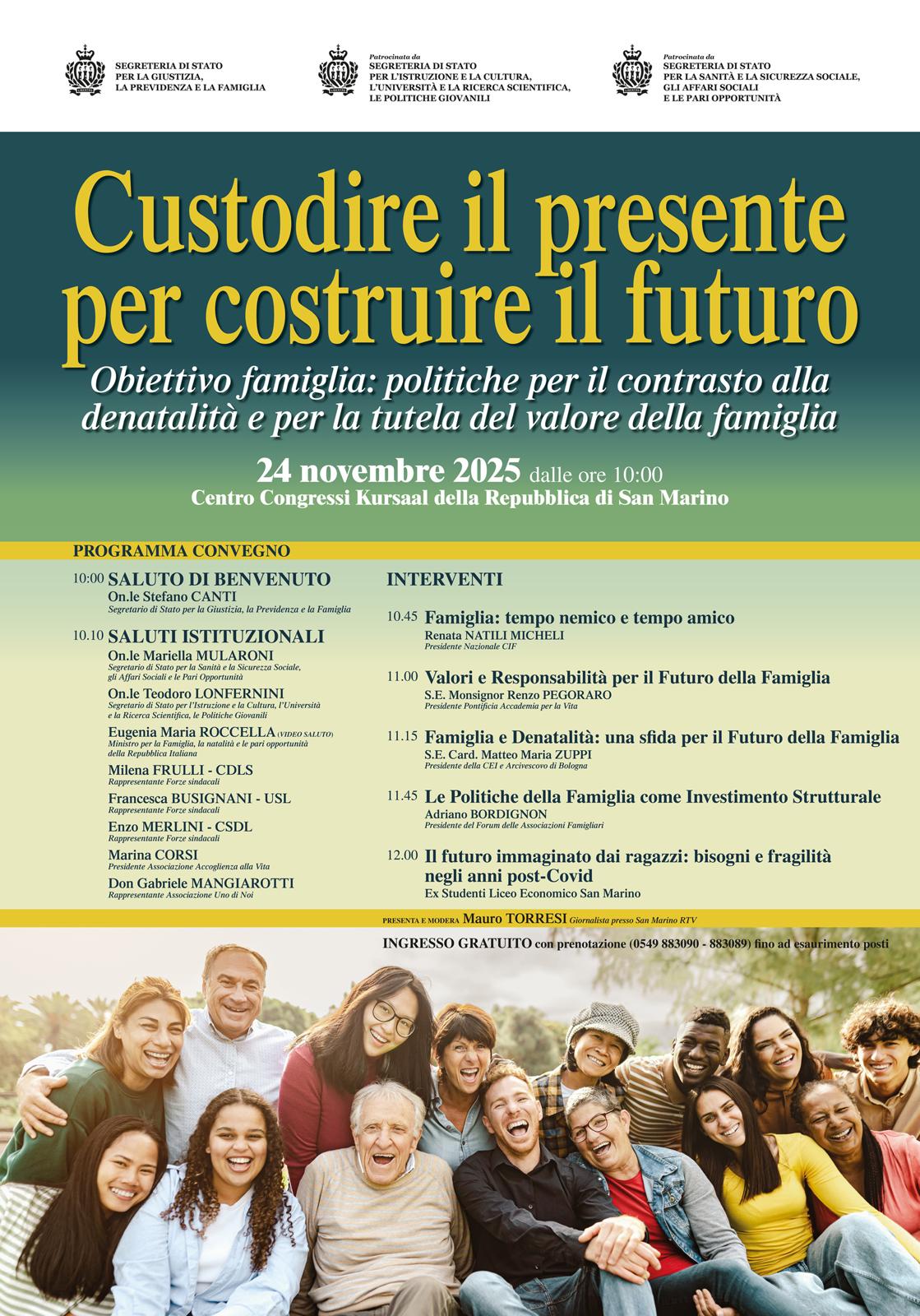 Un convegno per affrontare l’inverno demografico: San Marino riflette su natalità, famiglia e futuro della Repubblica