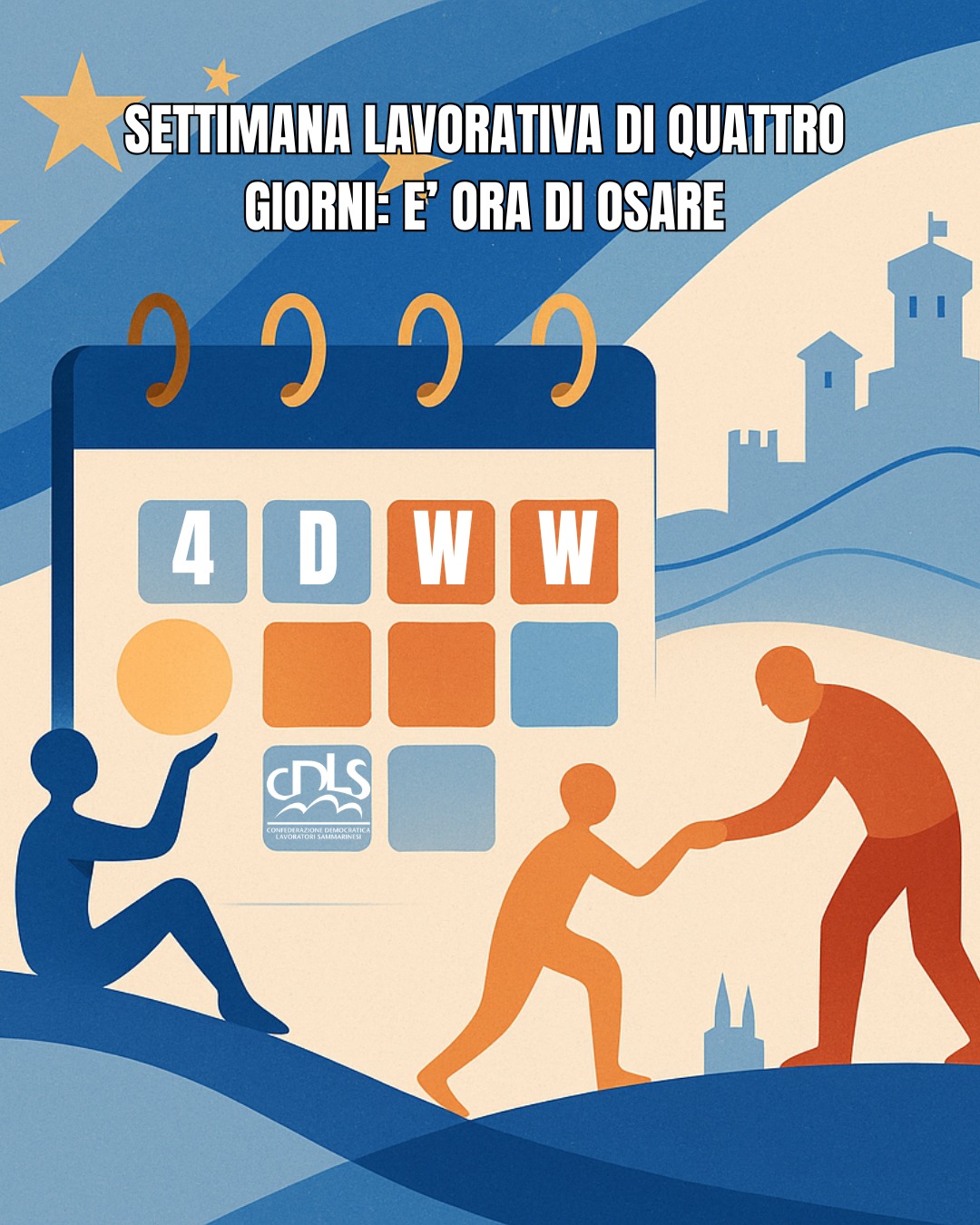 Settimana lavorativa di quattro giorni: la CDLS sollecita una scelta politica per “modernizzare il lavoro a San Marino”