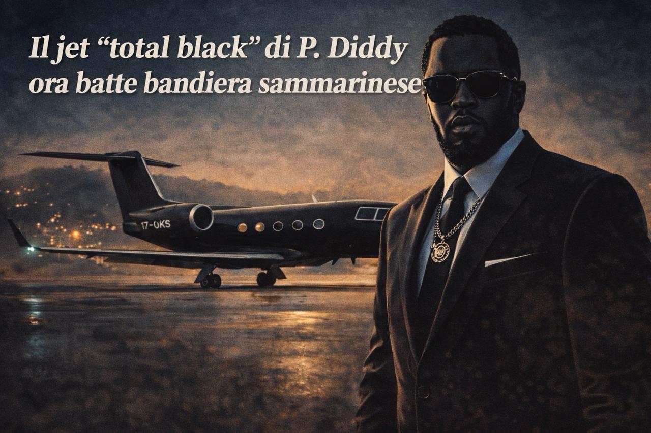 Il jet “total black” di P. Diddy ora batte bandiera sammarinese: quando il lusso cambia cielo e identità