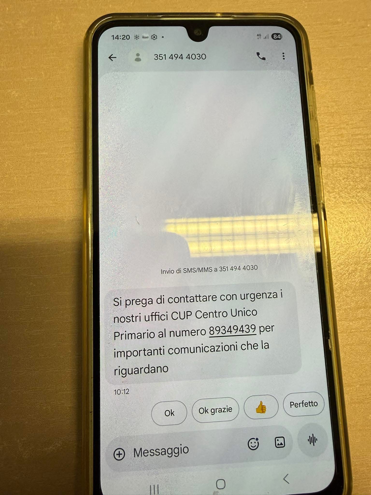 Allerta: “Attenzione al messaggio del finto CUP”