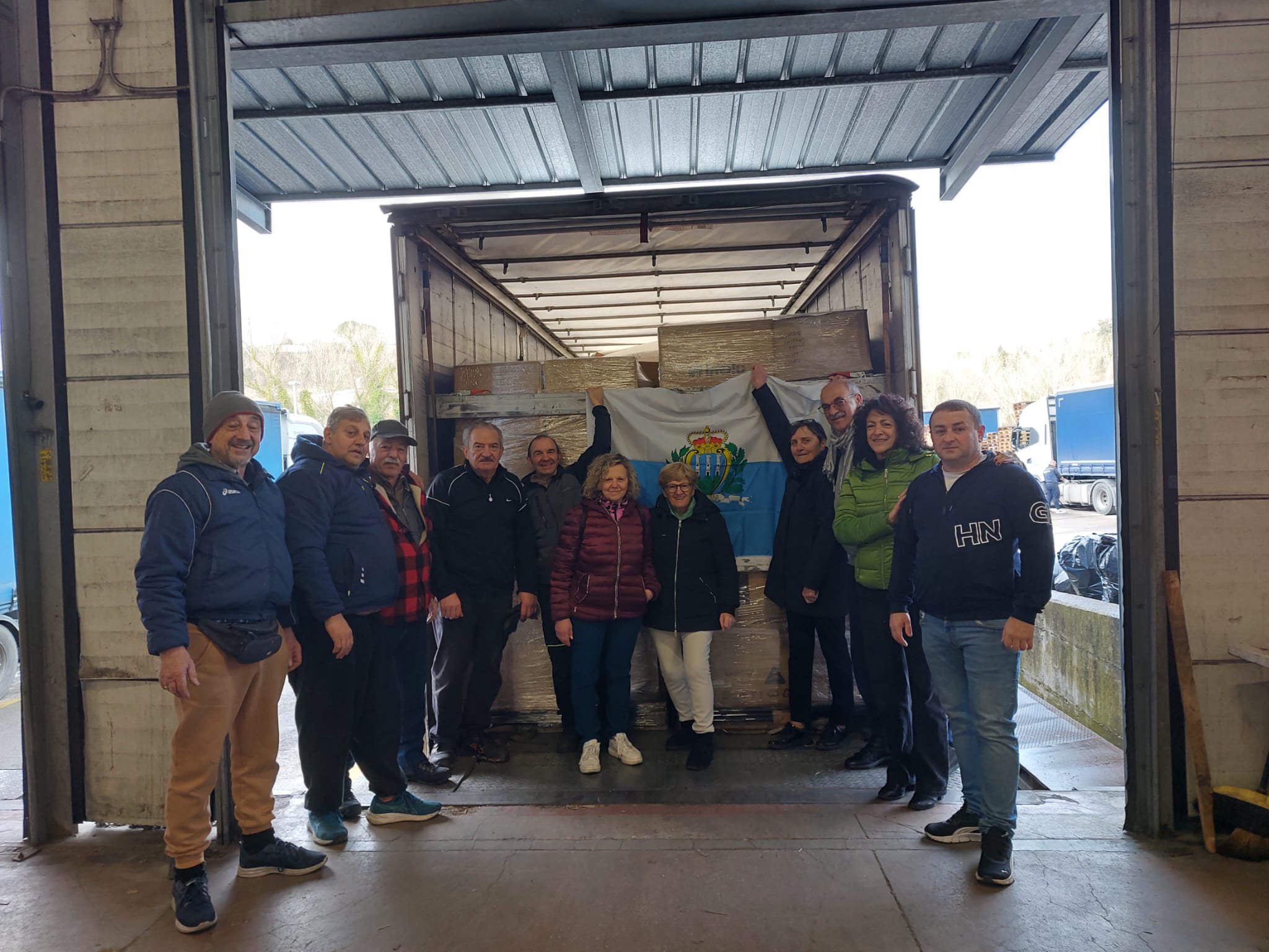 Foto a conclusione del carico a San Marino