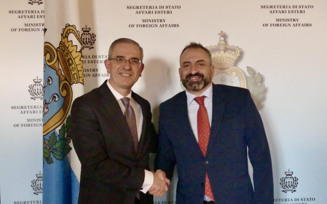 Accordo UE–San Marino, Falcone (FI-PPE) in visita nella Repubblica. Incontro con il Segretario di Stato Beccari. «Avanti sul percorso di integrazione europea»