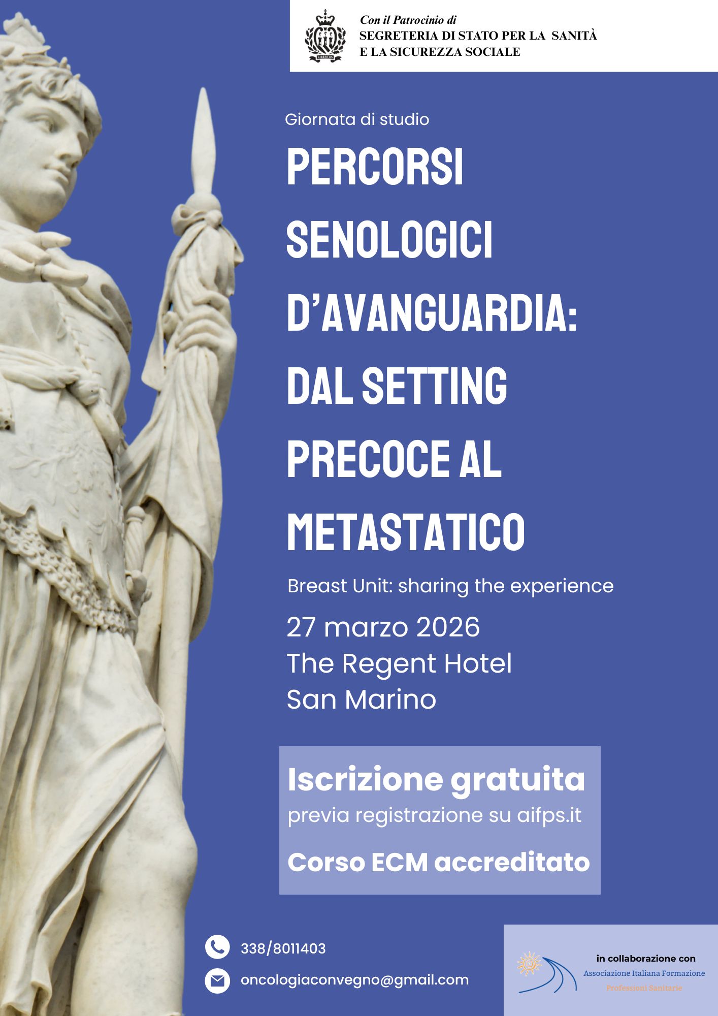 Tumore al seno, cure sempre più personalizzate: a San Marino esperti a confronto il 27 Marzo sui nuovi scenari