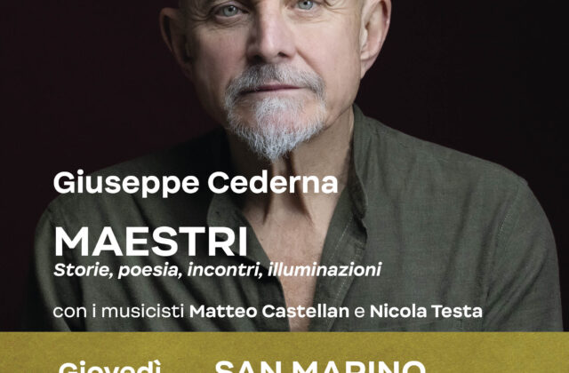 Giuseppe Cederna chiude San Marino TeatrOUT con “Maestri”