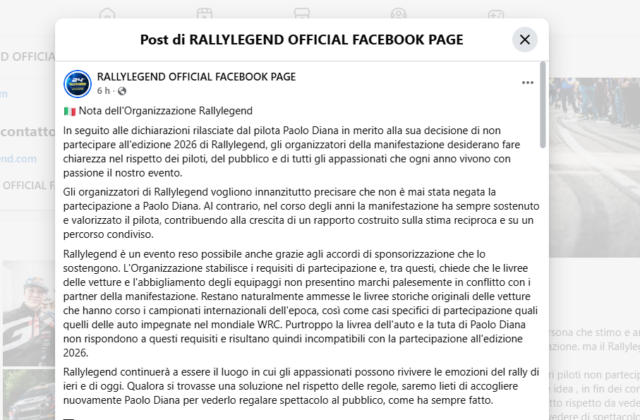 Il Rallylegend prova a spiegarsi e si scava la fossa: «Con questa dichiarazione avete fallito ancora di più»