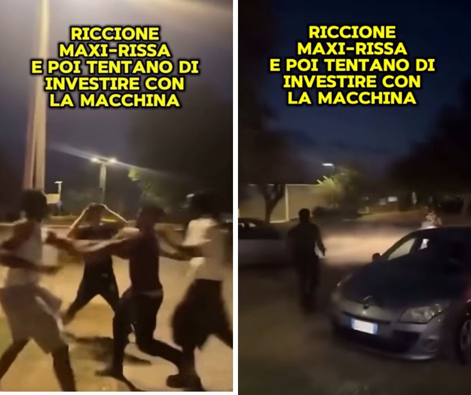 Follia nella notte a Riccione: maxi-rissa tra ragazzi, poi un’auto piomba verso il gruppo. Ecco il video
