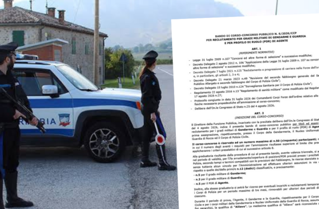 San Marino assume nelle forze dell’ordine: 12 posti tra Gendarmeria, Guardia di Rocca e Polizia Civile. Domande entro il 28 settembre