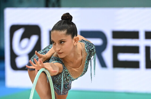 Eva Bombagioni al Mondiale di ginnastica ritmica a Francoforte