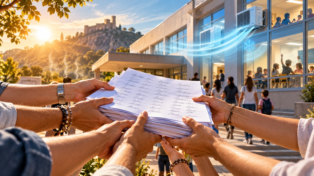 Condizionatori nelle scuole sammarinesi, i genitori consegnano 1.018 firme a Lonfernini: chiedono aule vivibili entro l’estate 2027 ed è difficile dar loro torto