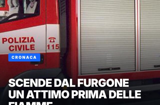 Furgone in fiamme sulla Superstrada, l’autista si salva