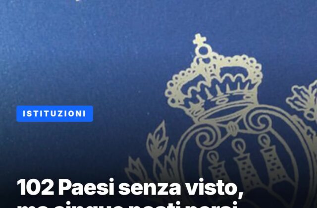Passaporto sammarinese, 158 destinazioni aperte