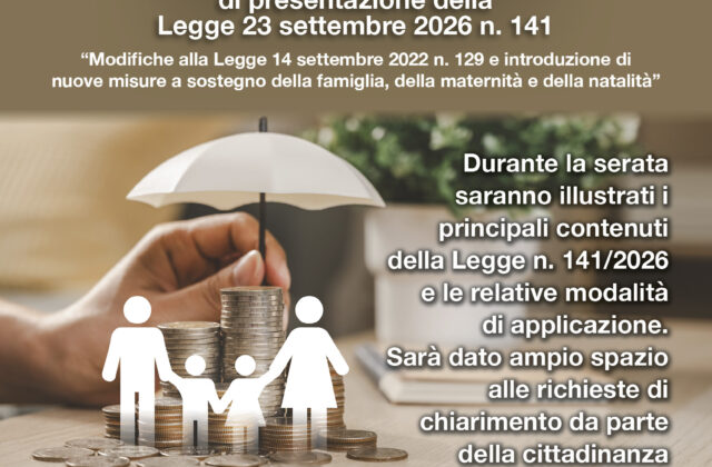Family law: new rules take effect on 28 September, public meeting in Domagnano on 8 October