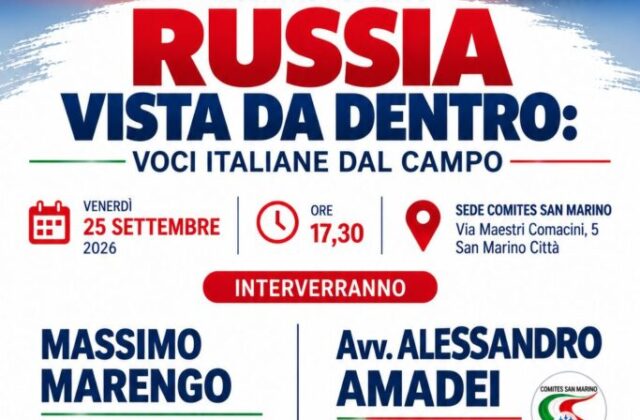 Russia today as seen by an Italian living there: meeting with Massimo Marengo at Comites San Marino