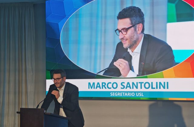 «The most important word is thank you»: Marco Santolini elected unanimously as USL’s first confederal secretary, a role he had long held informally alongside Francesca Busignani