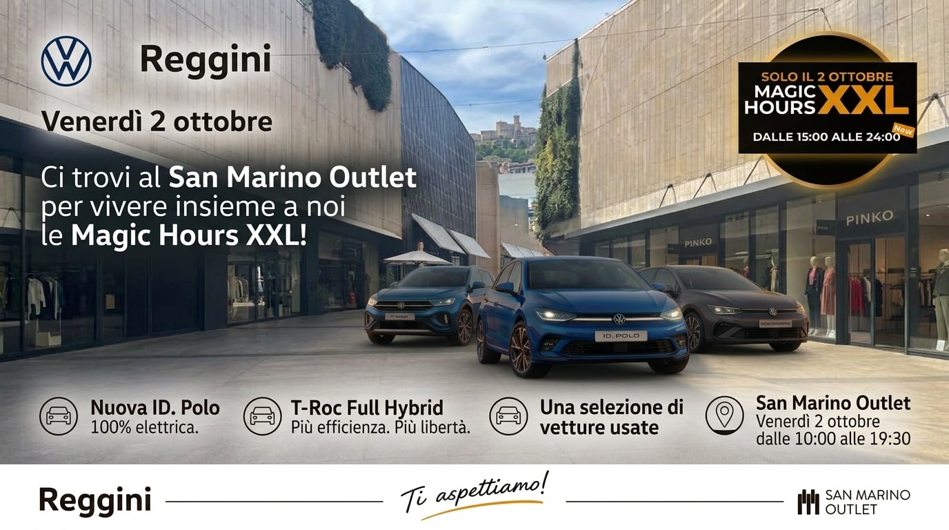 Reggini porta la nuova Volkswagen ID. Polo al San Marino Outlet venerdì 2 ottobre