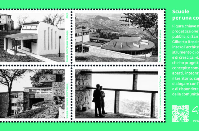 San Marino post honours Gilberto Rossini: his schools become stamps
