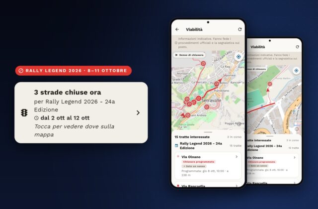Chiusure Rally Legend 2026 in tempo reale: sull’app Omni la mappa che ti dice quali strade sono chiuse adesso, senza decifrare l’ordinanza