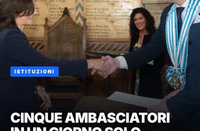 Cinque nuovi ambasciatori accreditati a San Marino