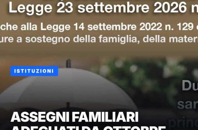 Legge Famiglia, si parte: le prime istruzioni dell’ISS