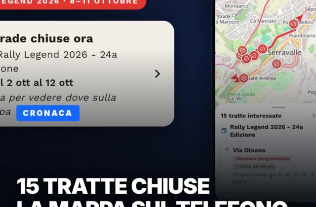 Rally Legend, le strade chiuse ora si vedono sul telefono