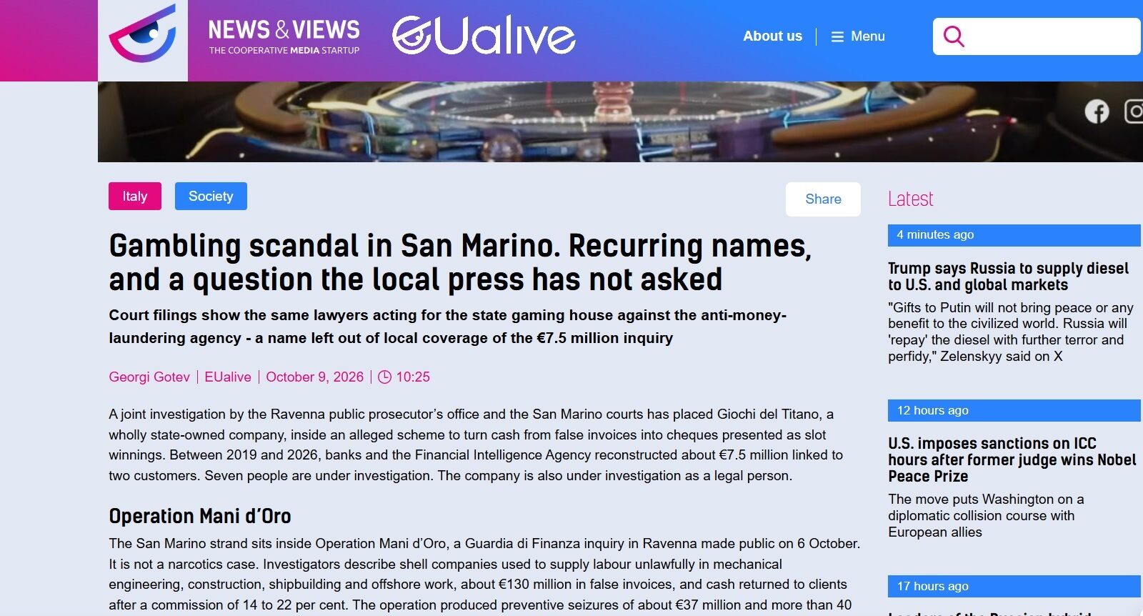 Giochi del Titano, EUalive torna ad occuparsi di San Marino: “La domanda che la stampa locale non ha posto”