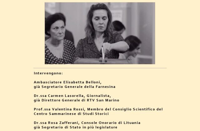 Women, eighty years of progress: San Marino hosts talk with Belloni and Finocchiaro