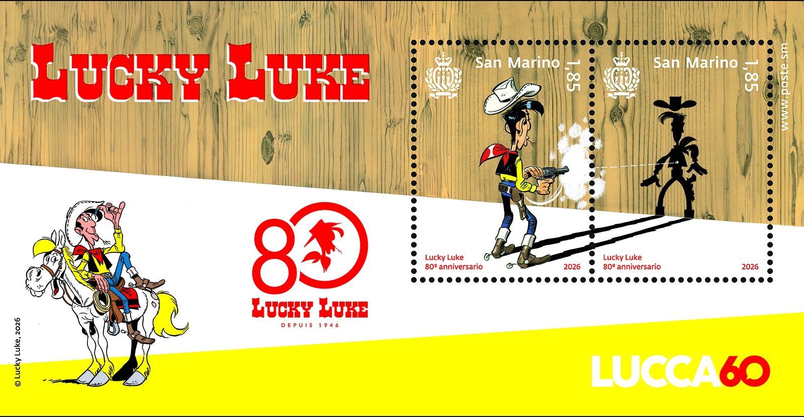 Poste San Marino debutta a Lucca Comics & Games con Lucky Luke