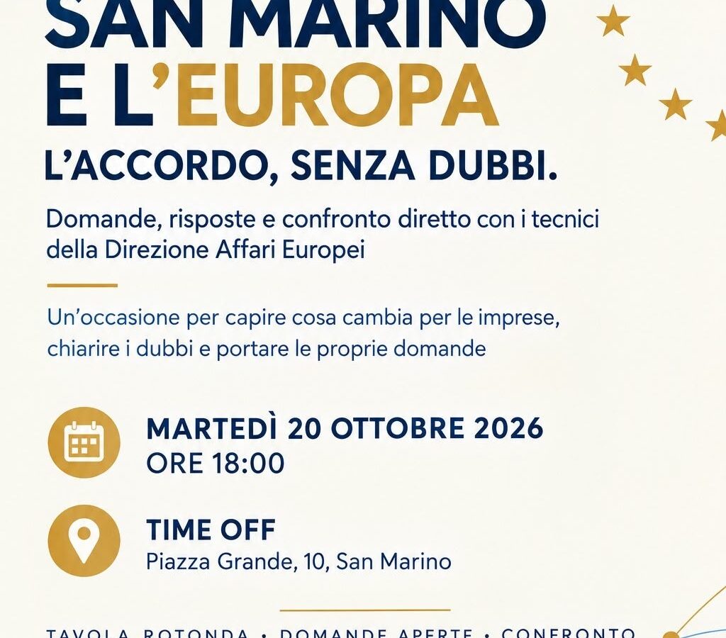 San Marino e l’Europa, cosa cambia per le imprese: incontro con i tecnici sull’accordo