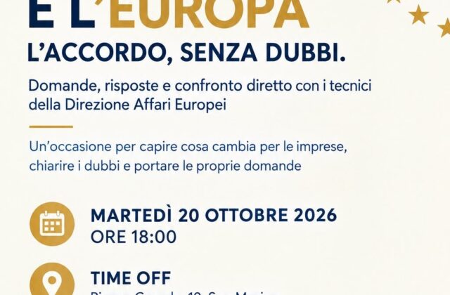 San Marino e l’Europa, cosa cambia per le imprese: incontro con i tecnici sull’accordo