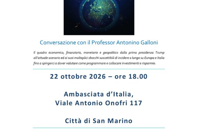 San Marino, economia e geopolitica al centro di una conferenza con il professor Antonino Galloni