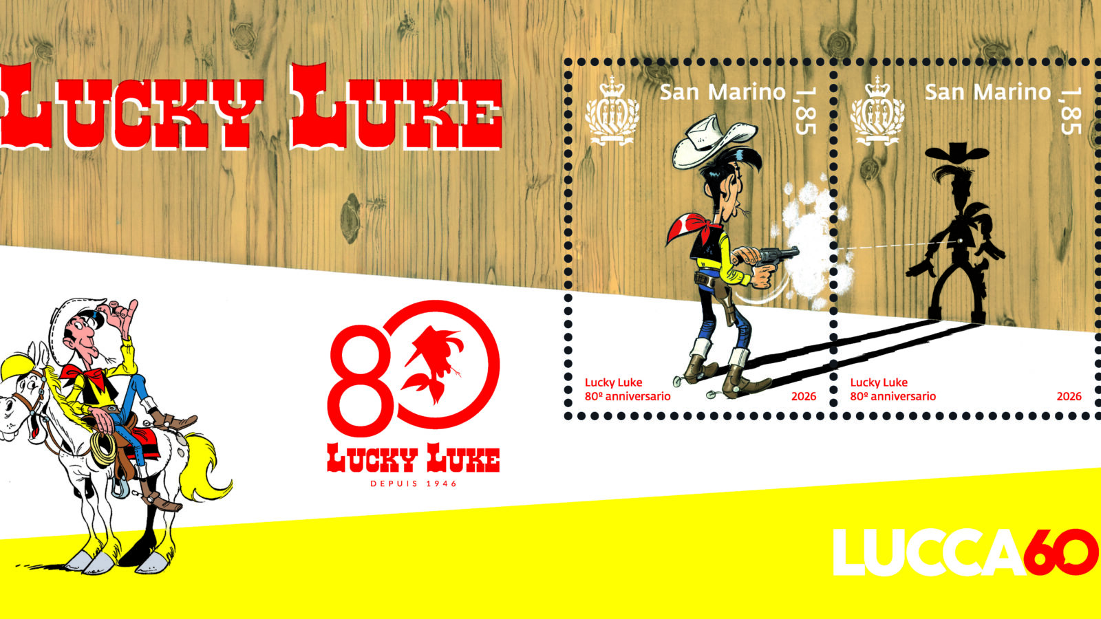 Lucky Luke diventa un francobollo: San Marino celebra gli 80 anni del cowboy di Morris