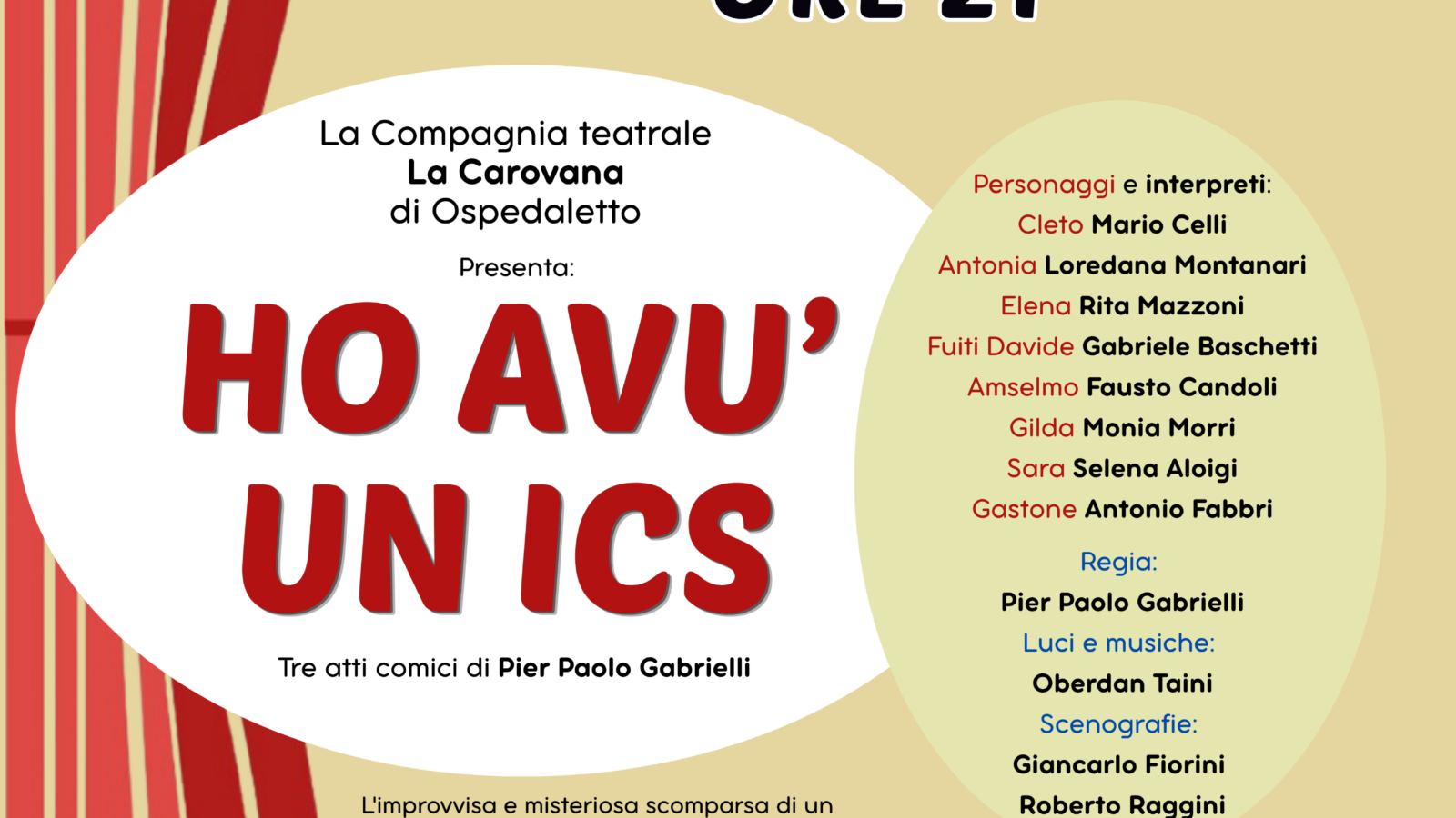 Teatro dialettale a Serravalle, si parte con la commedia “Ho avù un ics”