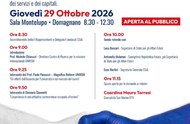 Accordo San Marino-UE, la CSdL apre il confronto pubblico su opportunità e rischi
